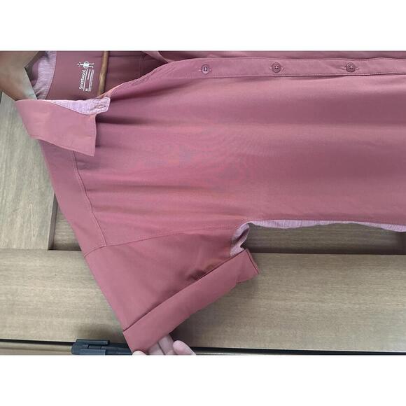 Smartwool Merino Wool Sport Shirt Dress Button Down in Terracotta Pink Medium​ - Picture 4 of 13